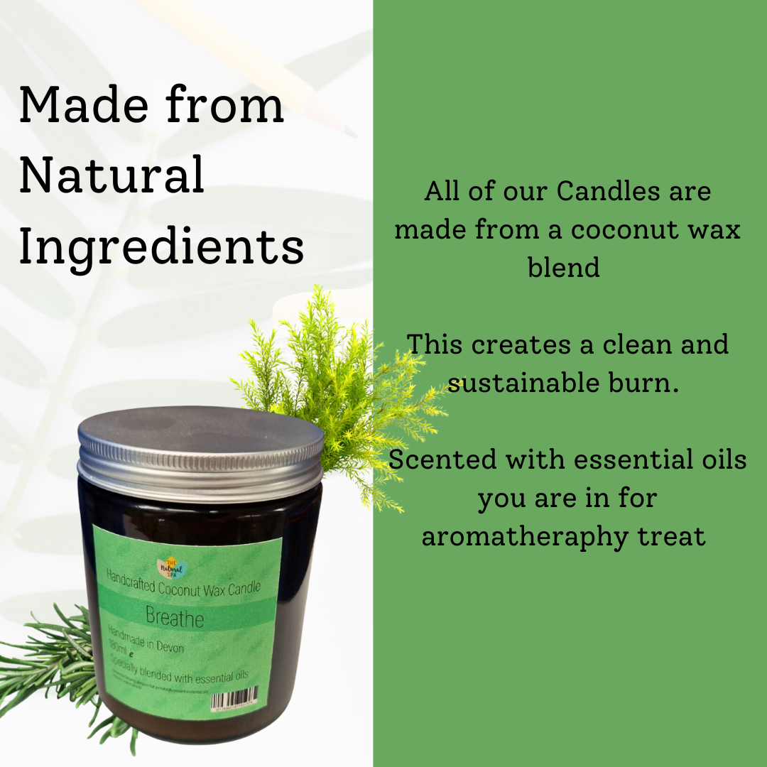 Breathe hand poured coconut wax candle - 2 size options-3
