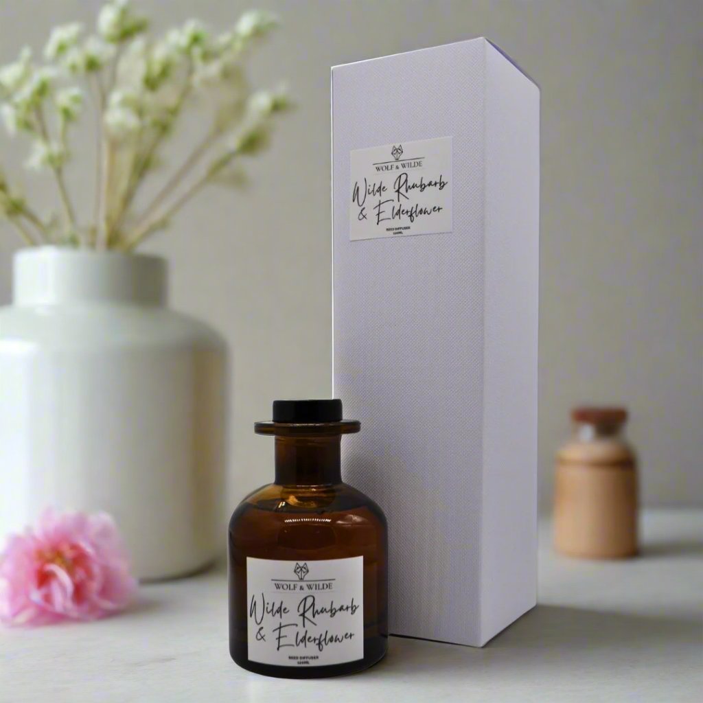 Wilde Rhubarb & Elderflower 120ml Long Lasting Reed Diffuser With 8 High Performance Reeds-2