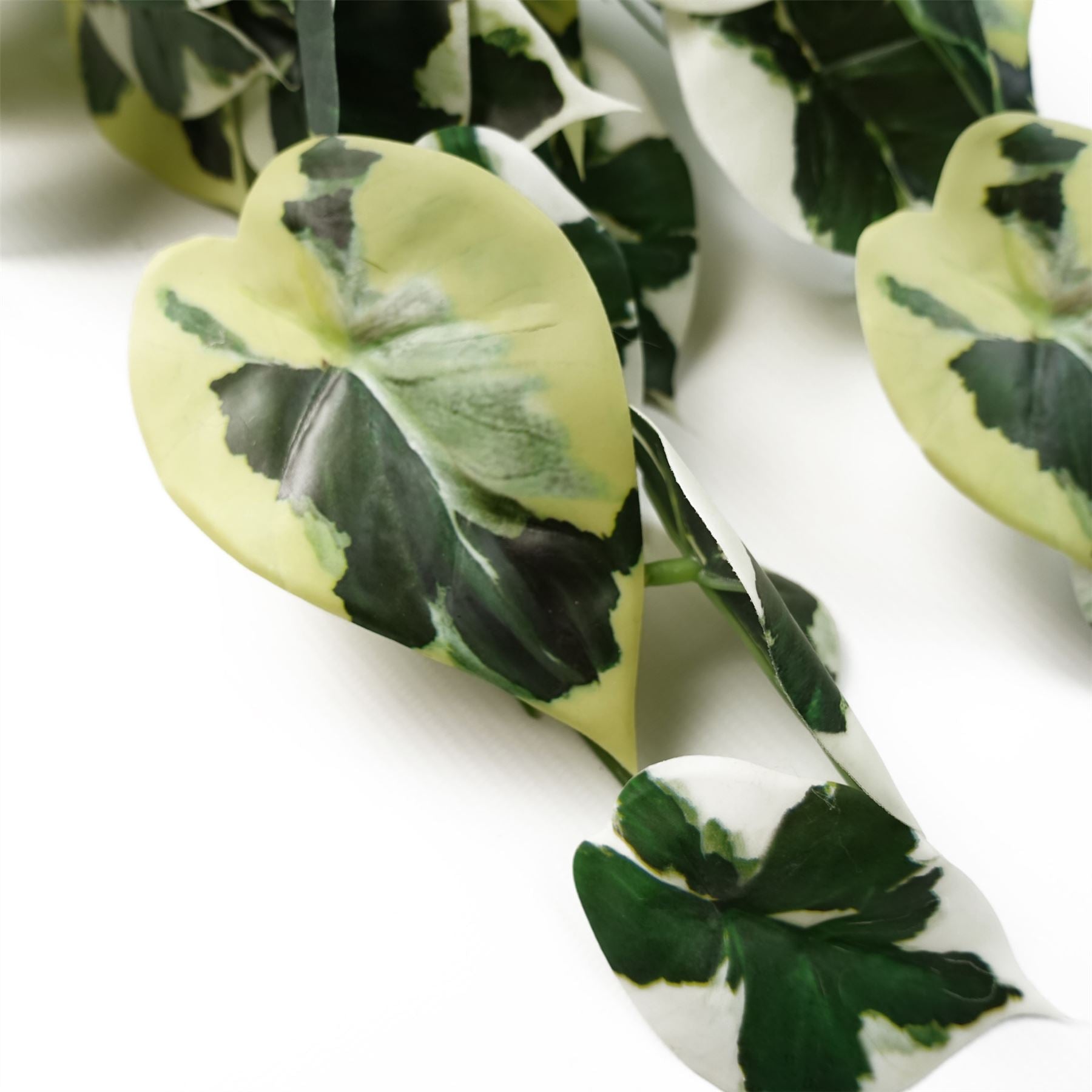 Artificial Hanging Plant Variegated Marble Pothos Plant-2