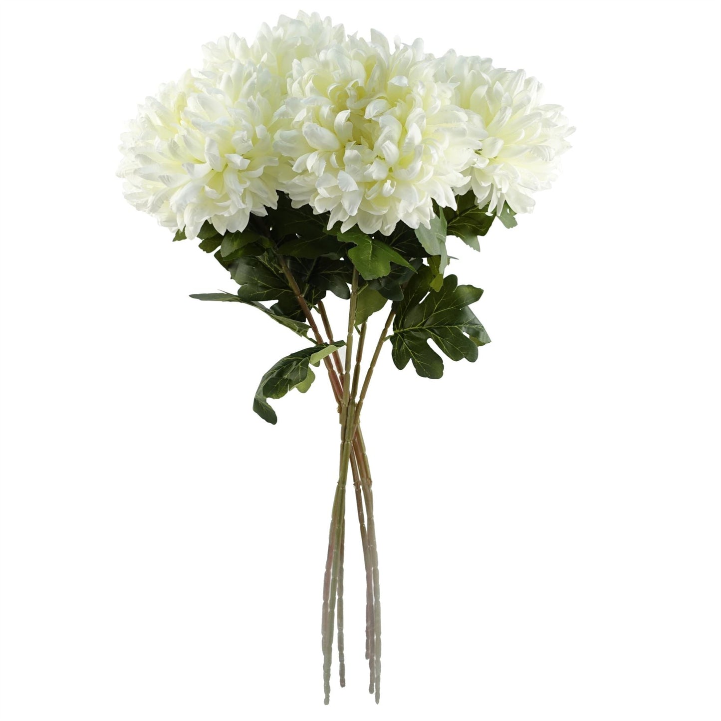 Pack of 6 x Artificial Flowers Extra Large Reflex Chrysanthemum - White 75cm-2