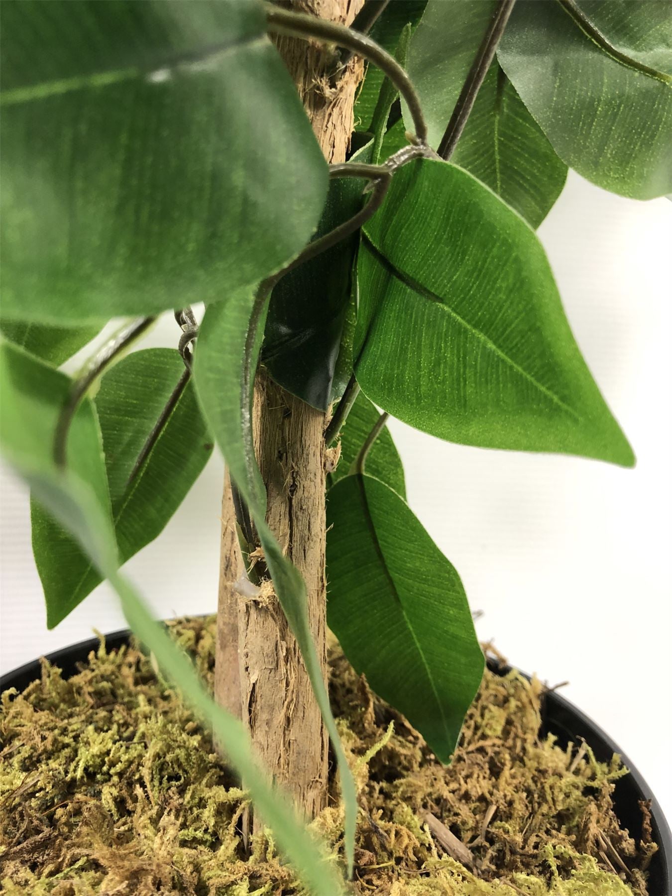 Artificial Ficus Tree Plant Green Bushy Ficus 120cm Gold Metal Planter-1