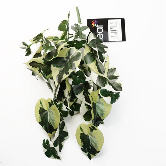 Artificial Hanging Plant Variegated Marble Pothos Plant-0
