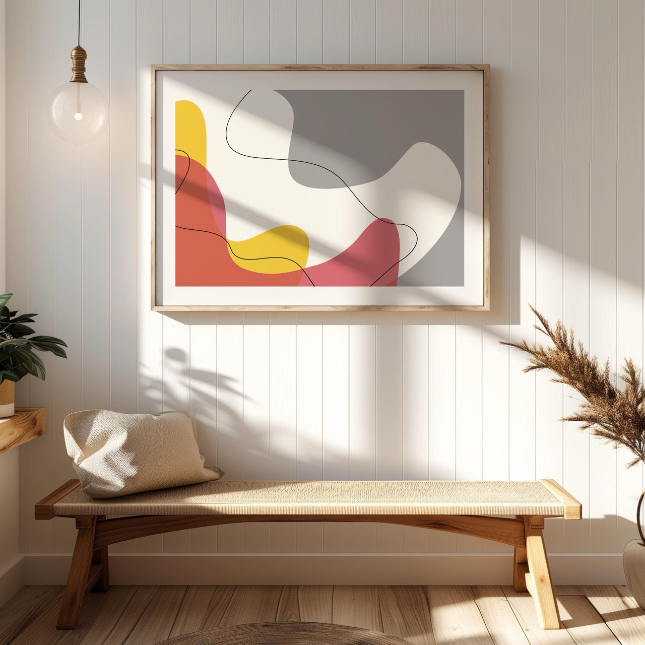 Modern Minimalist Colour Waves - Rolled Poster Wall Art Print-4