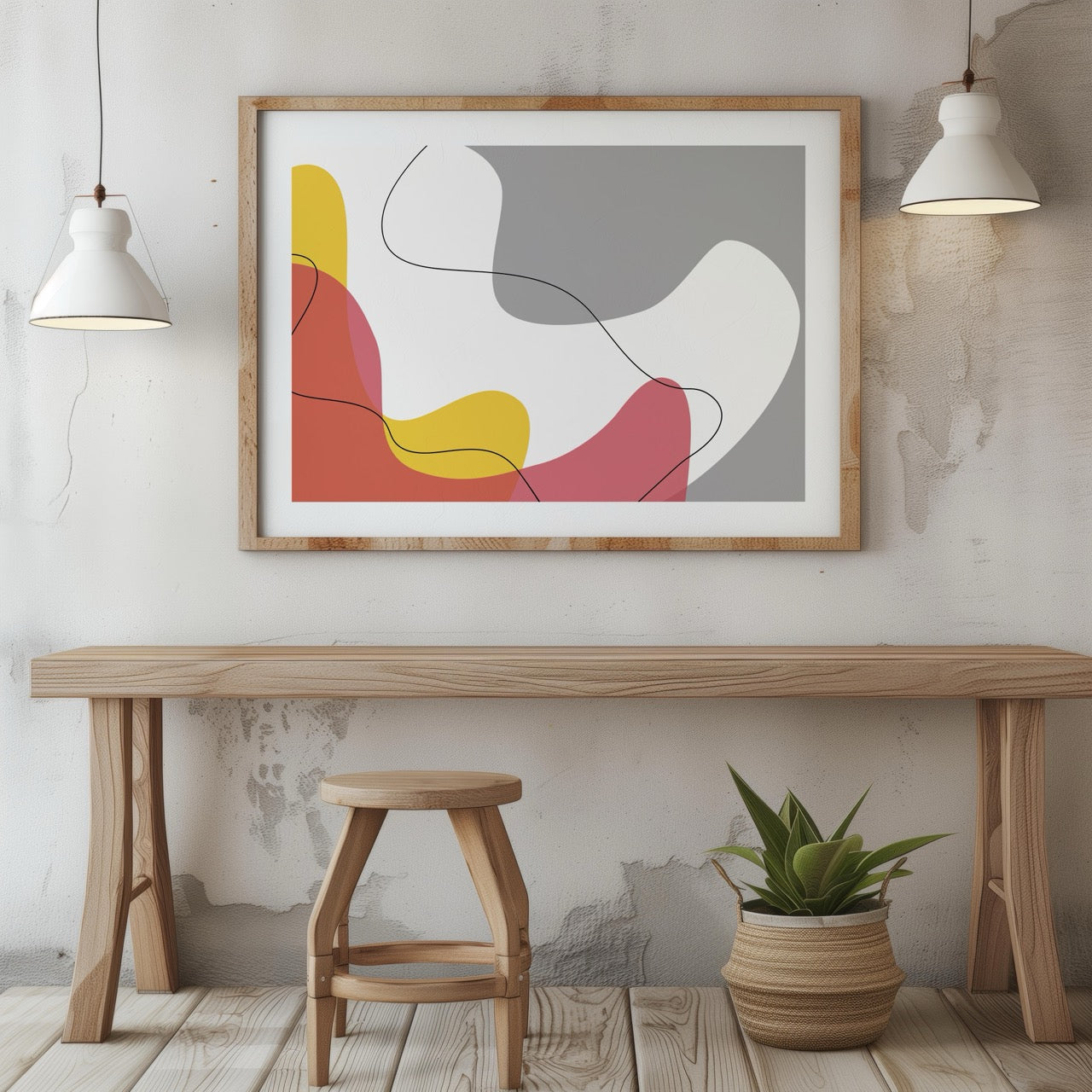 Modern Minimalist Colour Waves - Rolled Poster Wall Art Print-1