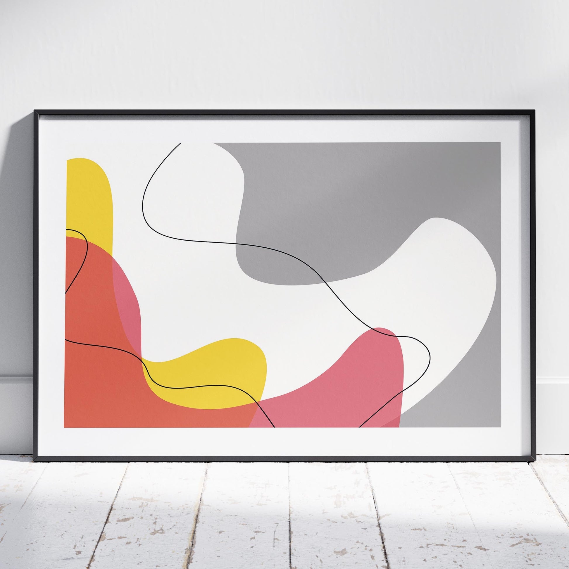 Modern Minimalist Colour Waves - Rolled Poster Wall Art Print-0