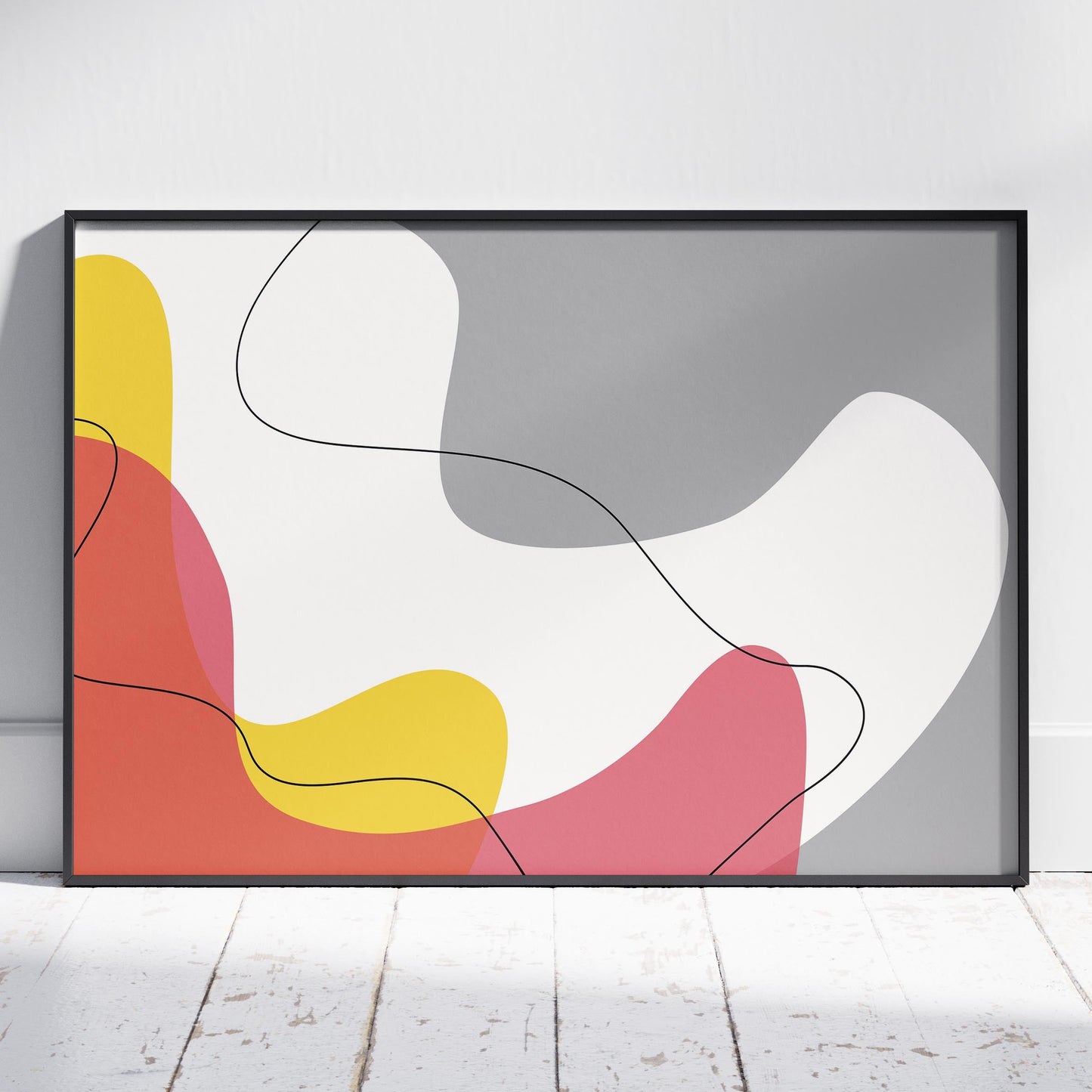 Modern Minimalist Colour Waves - Rolled Poster Wall Art Print-5
