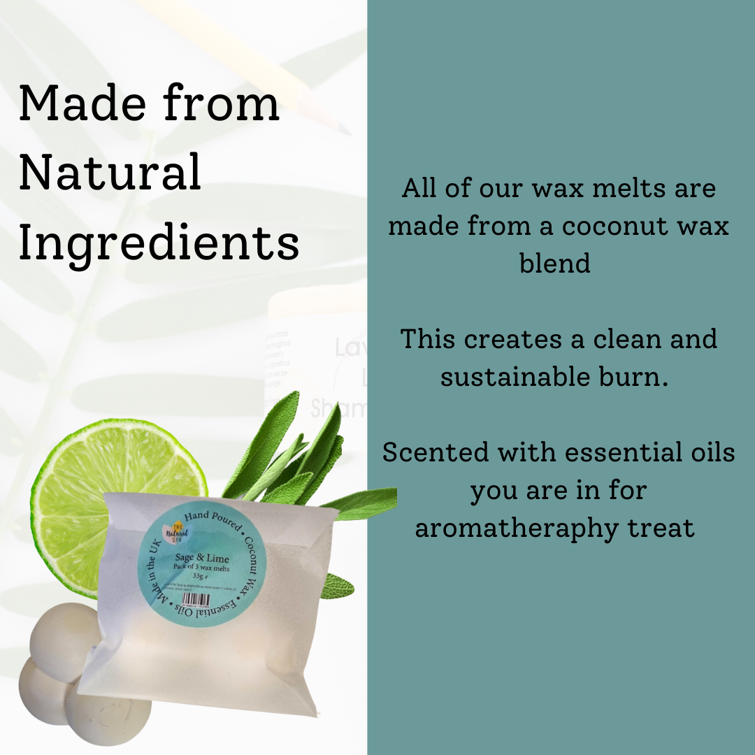 Sage & Lime Coconut Wax melts - Pack of 3-3