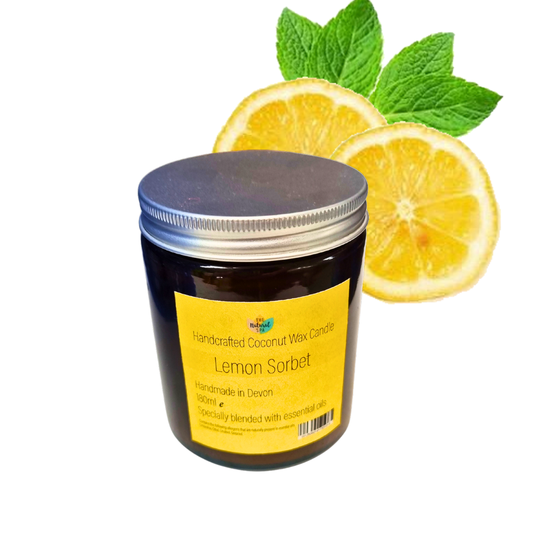 Lemon Sorbet hand poured coconut wax candle - 2 size options-1