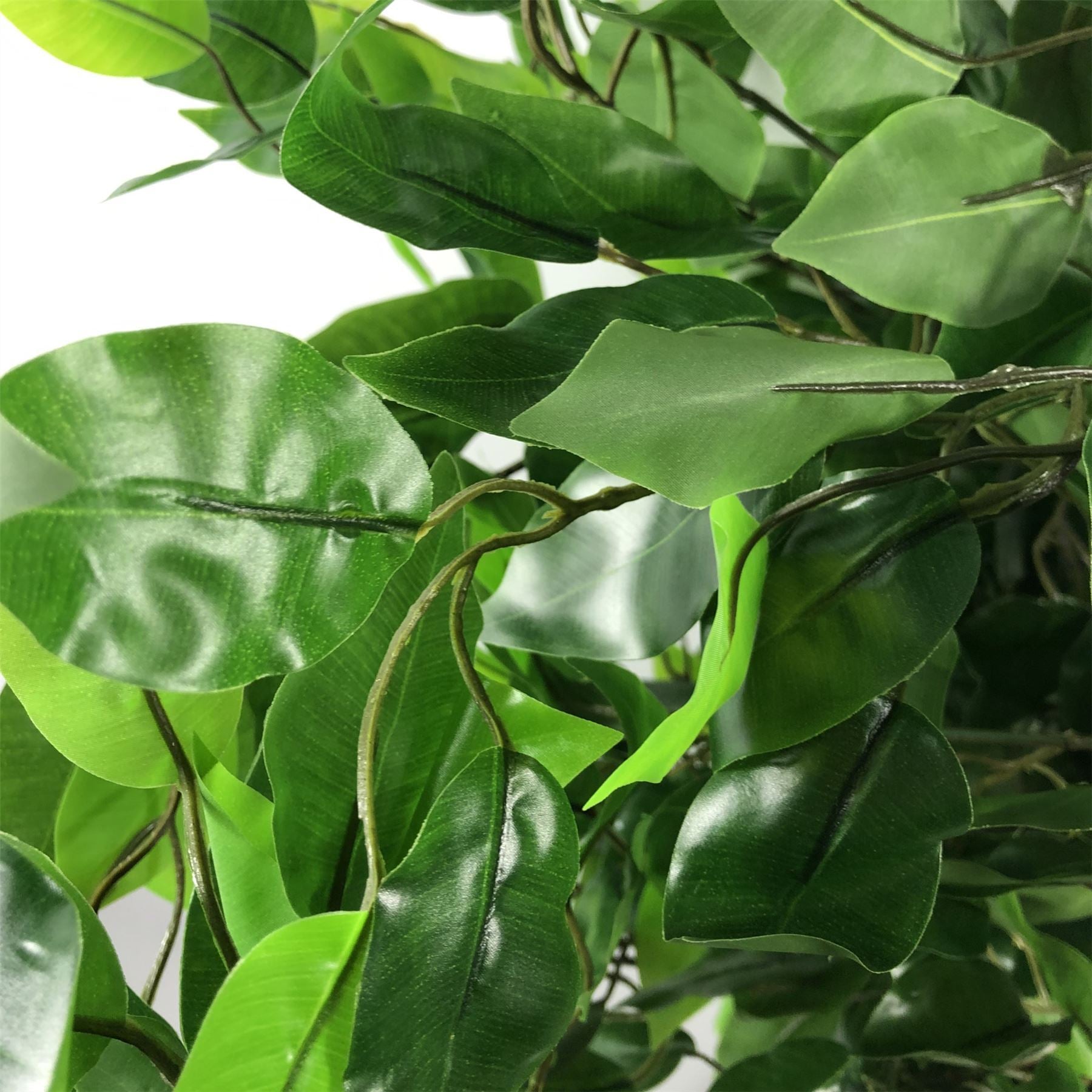 Artificial Ficus Tree Plant Green Bushy Ficus 120cm Gold Metal Planter-2