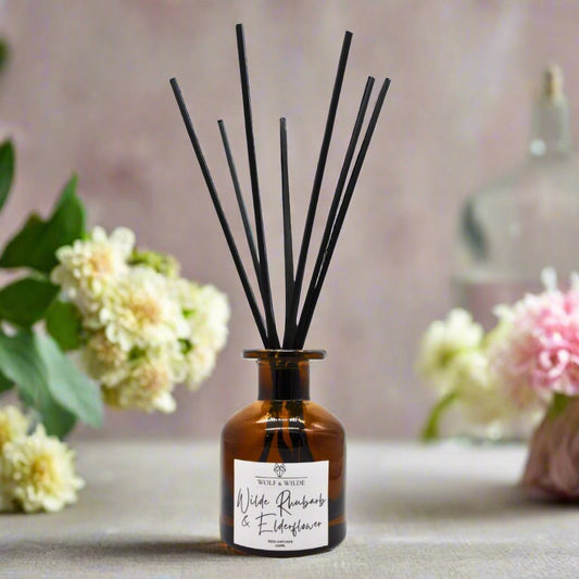 Wilde Rhubarb & Elderflower 120ml Long Lasting Reed Diffuser With 8 High Performance Reeds-0